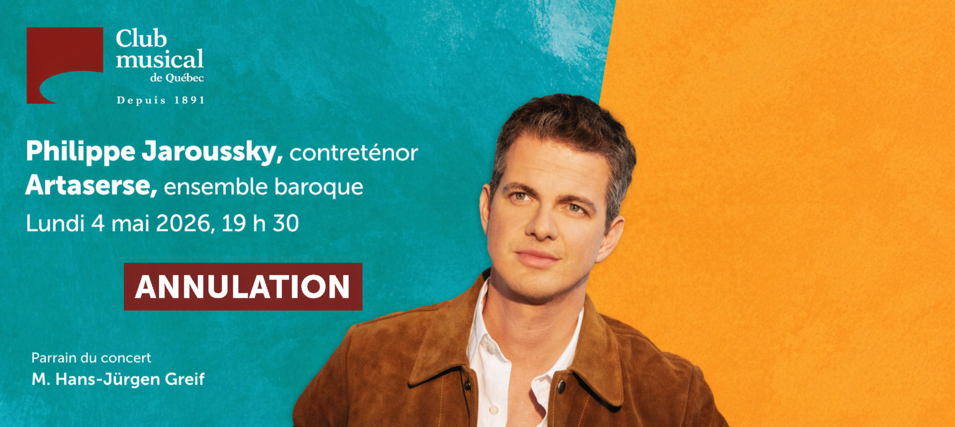 Philippe Jaroussky et Artaserse au Club musical de Québec